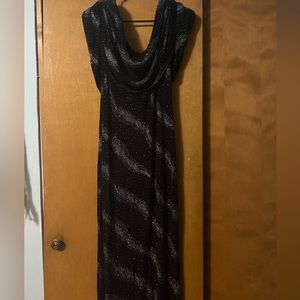 Crystal accent dress off the shoulder